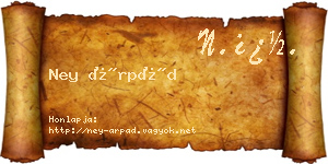 Ney Árpád névjegykártya